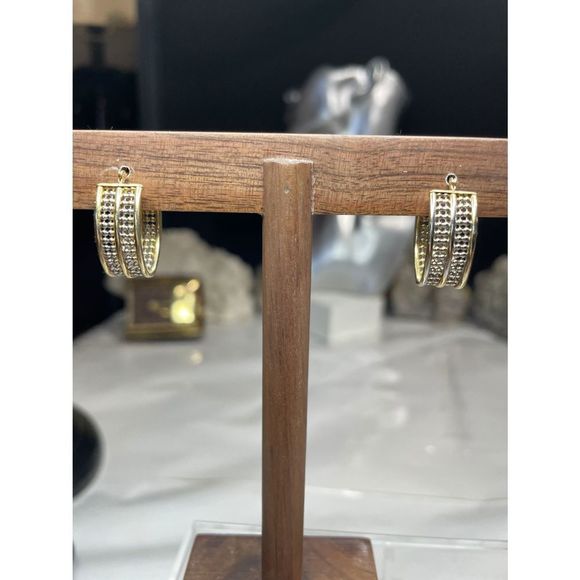 14k gold two tone Michael Anthony earrings